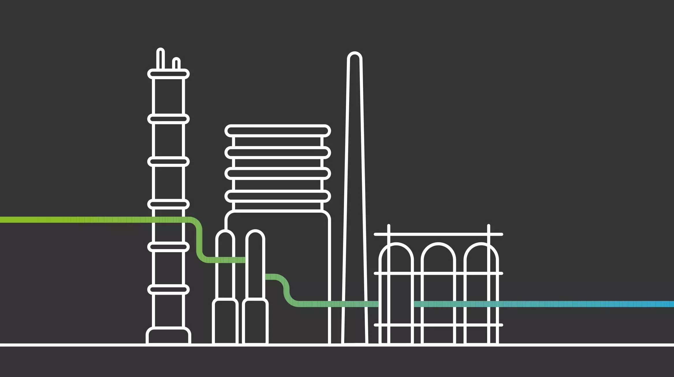 Infographic of pipeline network across industry facilities