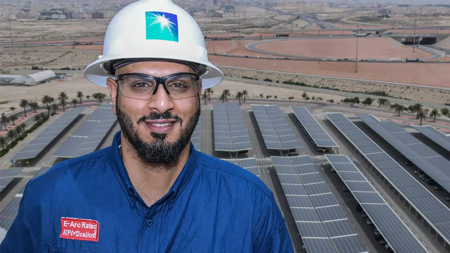 Solar farm providing shade for 4.500 vehicles and generating power to offices at Al Midra – Saudi Aramco